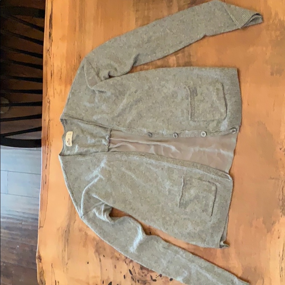 Gray cardigan with shear back